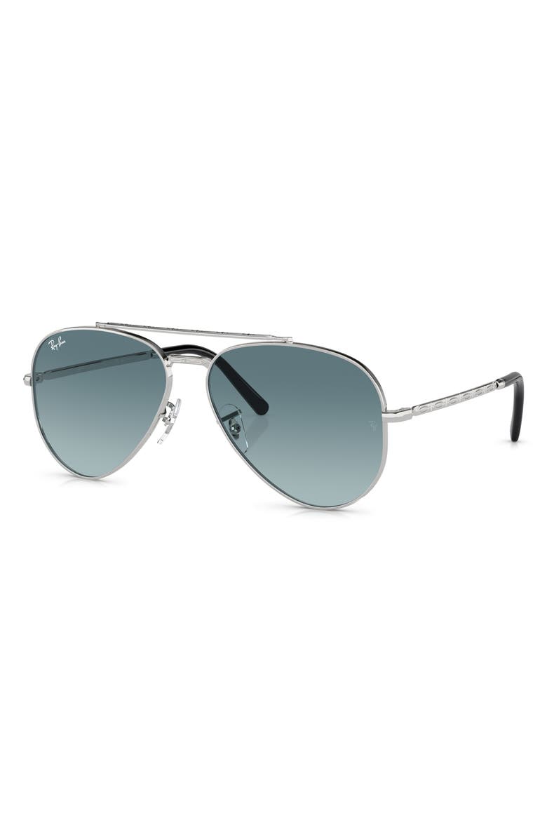 Ray-Ban New Aviator 58mm Gradient Sunglasses, Alternate, color, Silver