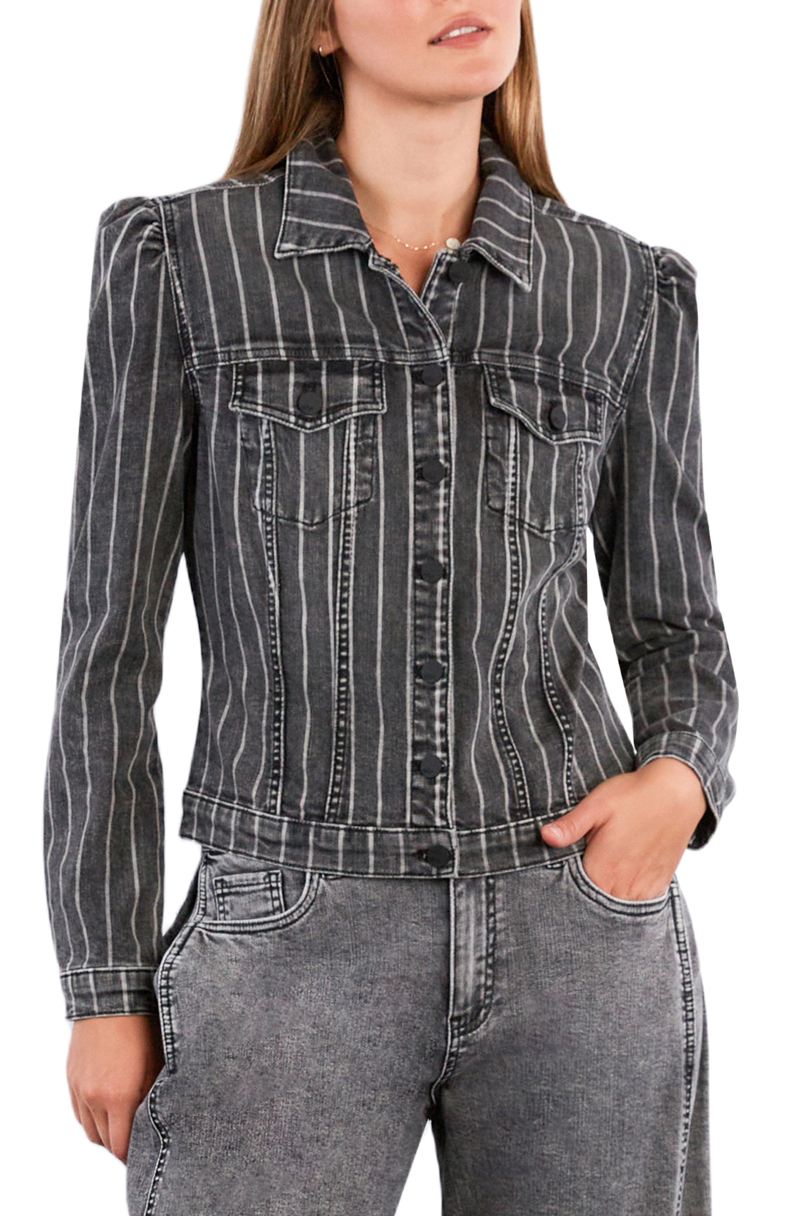 selected GREY DENIM STRIPE
