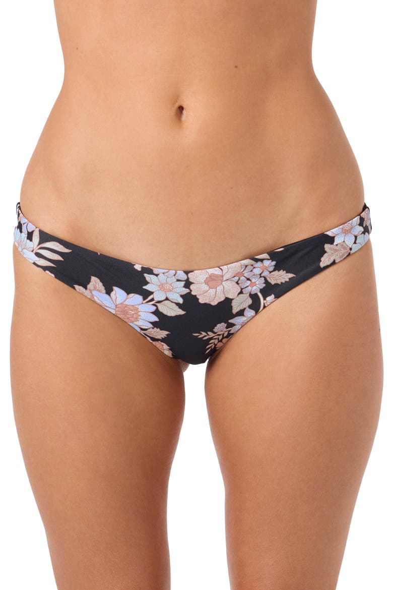 Bali Floral Rockley Bikini Bottoms, Main, color, BLACK