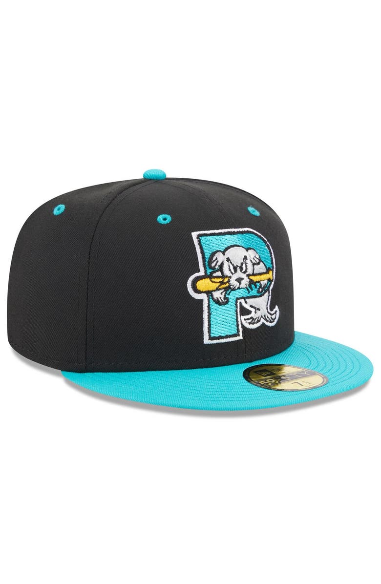 New Era Men's New Era Black Portland Sea Dogs Authentic Collection Alternate Logo 59FIFTY Fitted Hat, Alternate, color, 