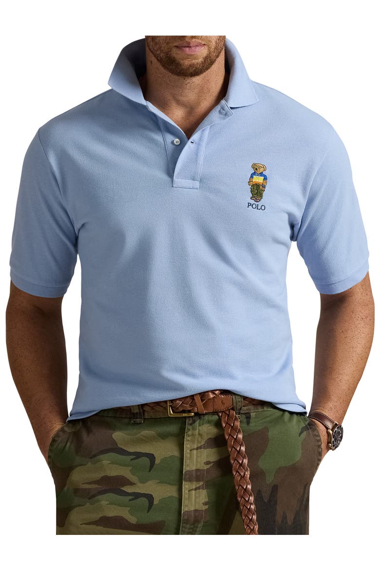 Big & Tall Polo Bear Mesh Polo Shirt, Main, color, CHAMBRAY BLUE