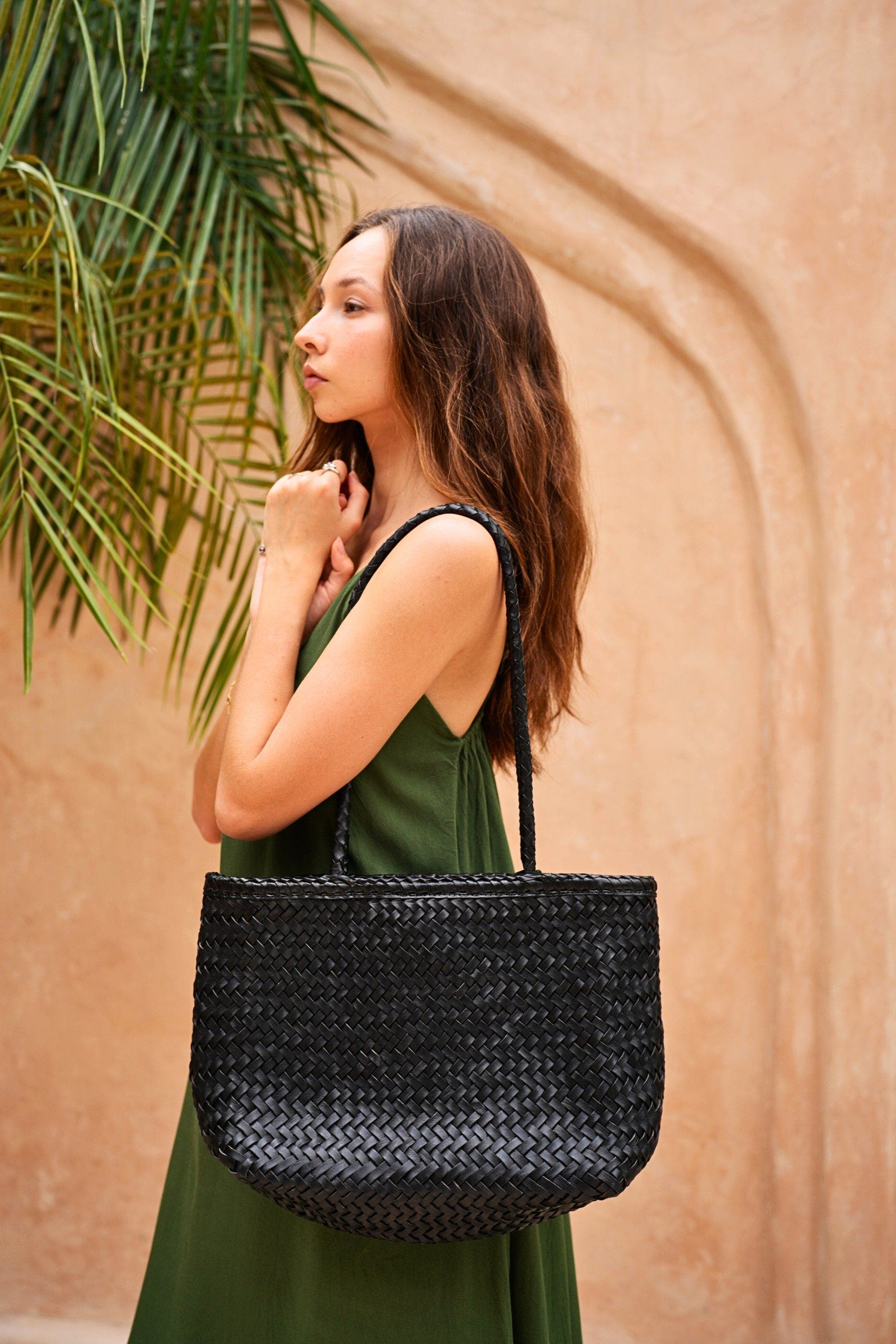 PINK HALEY Garcia Artisan Handwoven Leather Tote, Alternate, color, 
