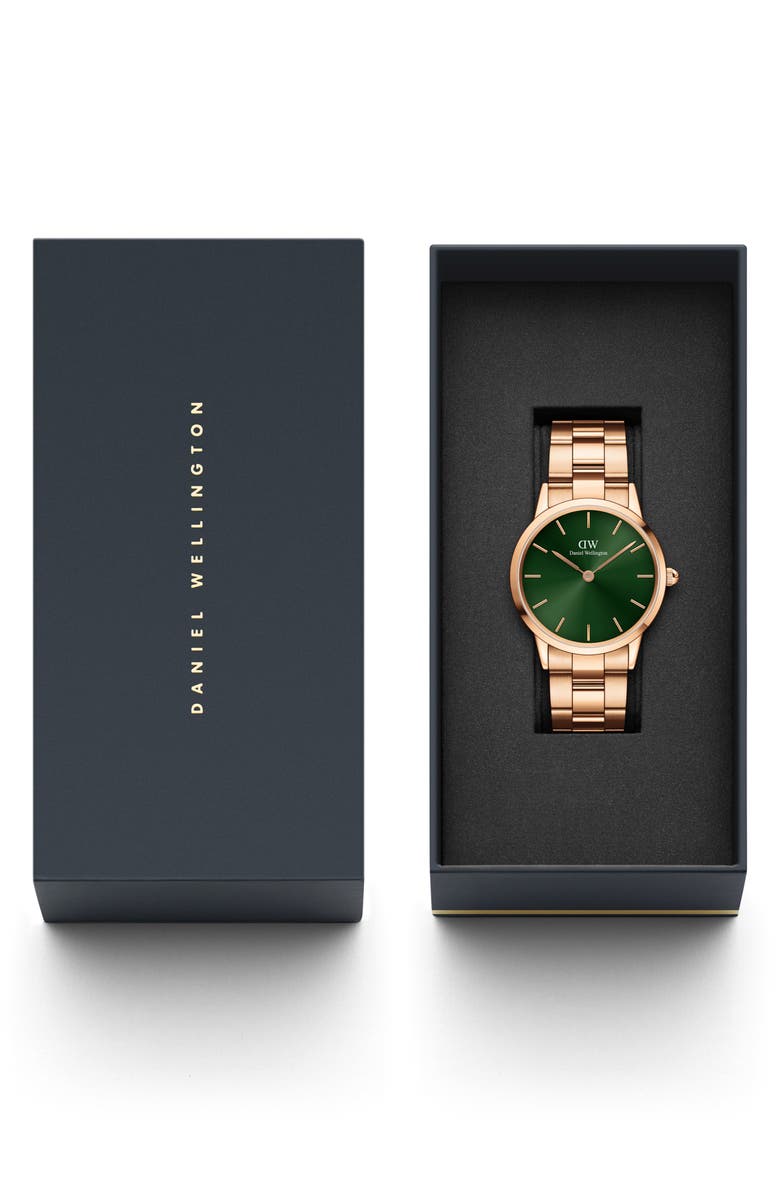 Daniel Wellington Iconic Link Emerald Bracelet Watch, 36mm, Alternate, color, 