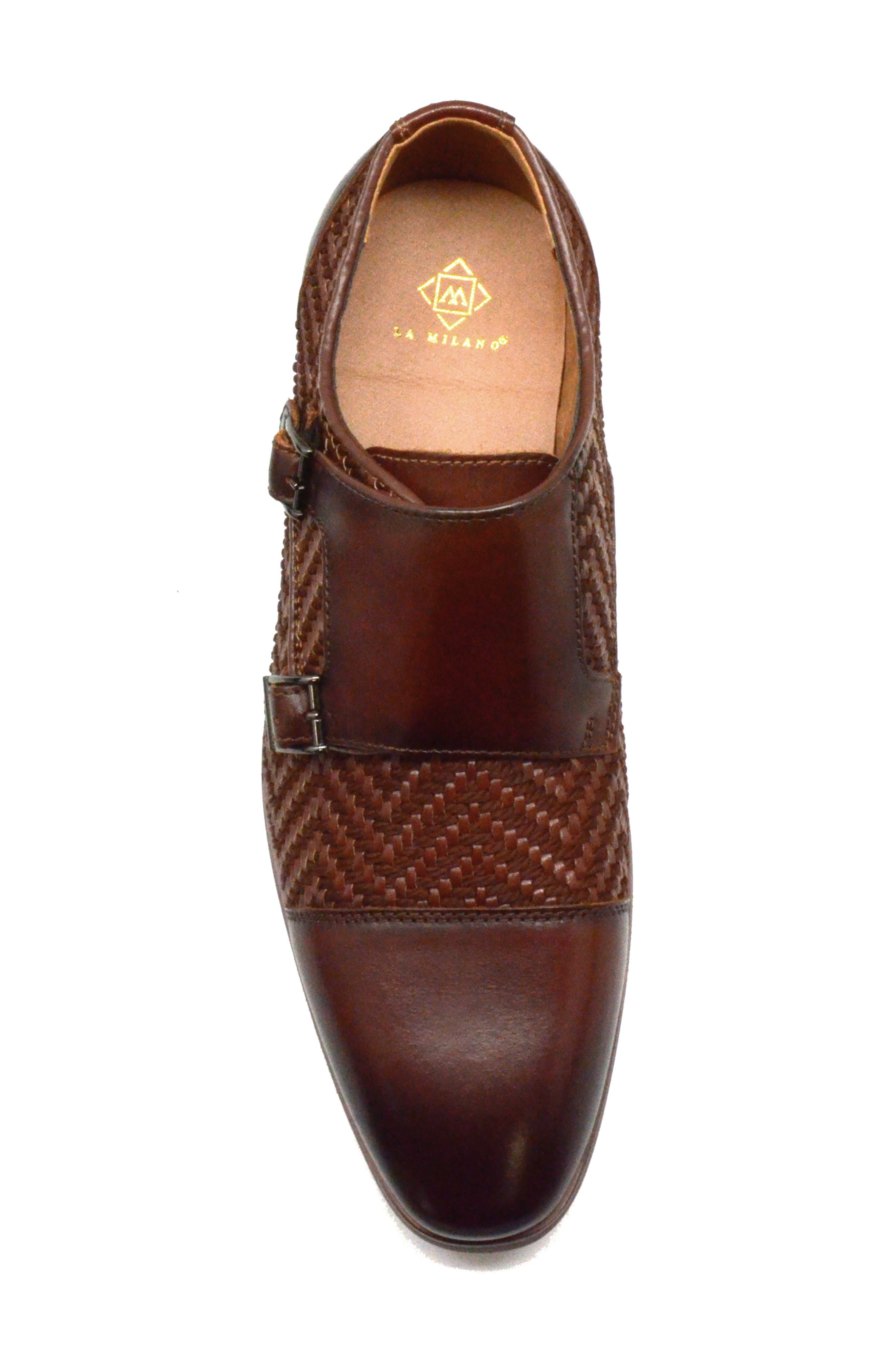Wakefield Double Monk Strap Shoe, Alternate, color, BROWN