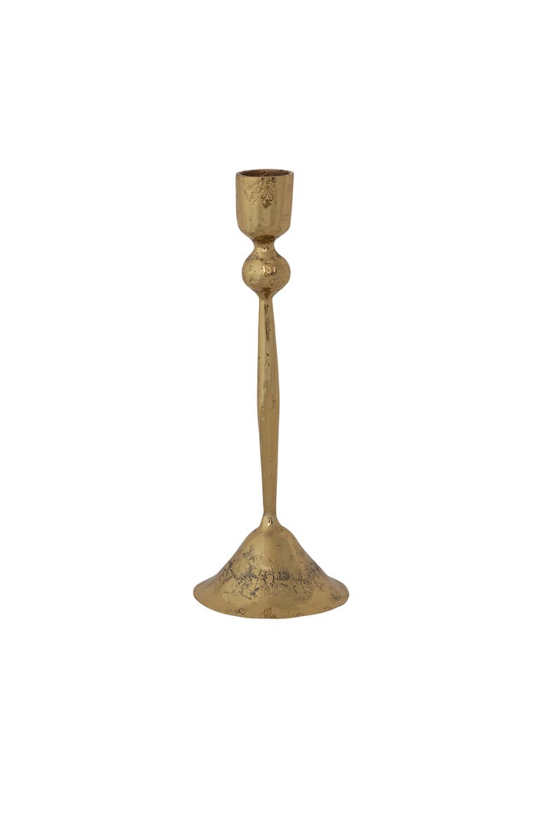 Hand-Forged Brass Finish Iron Taper Holder, Main, color, Brass