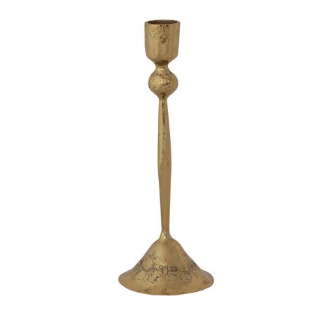 Hand-Forged Brass Finish Iron Taper Holder