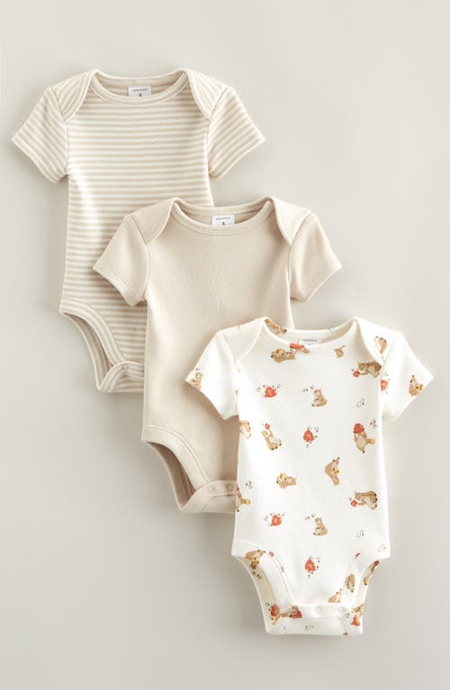 Nordstrom Assorted 3-pack Cotton Bodysuits In Multi