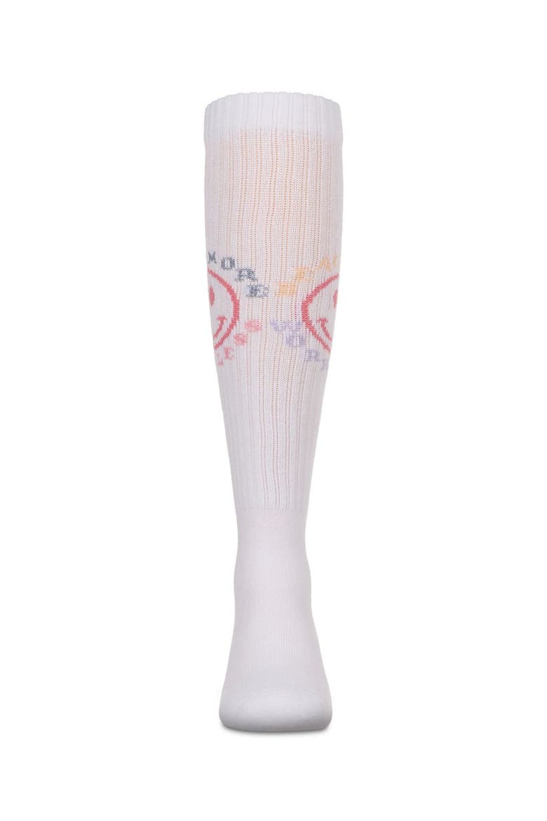 Ribbed Beach More, Worry Less Knee Sock, Alternate, color, White