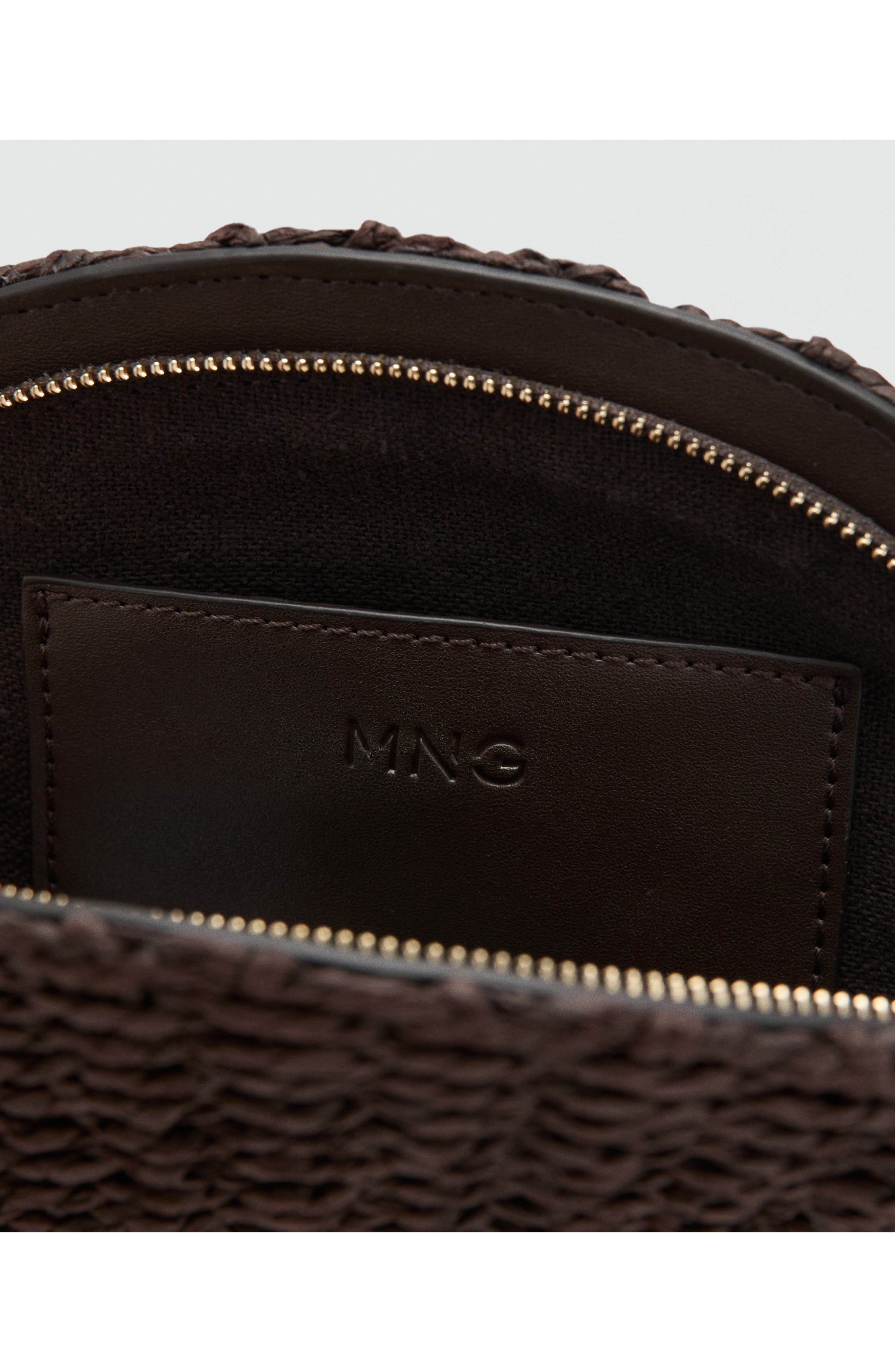 MANGO Natural Fiber Wristlet, Alternate, color, Chocolate