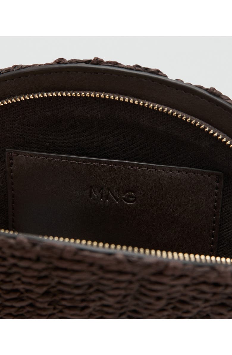 MANGO Natural Fiber Wristlet, Alternate, color, Chocolate
