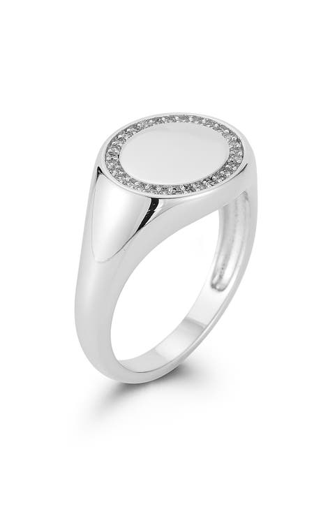 Cubic Zirconia Signet Ring