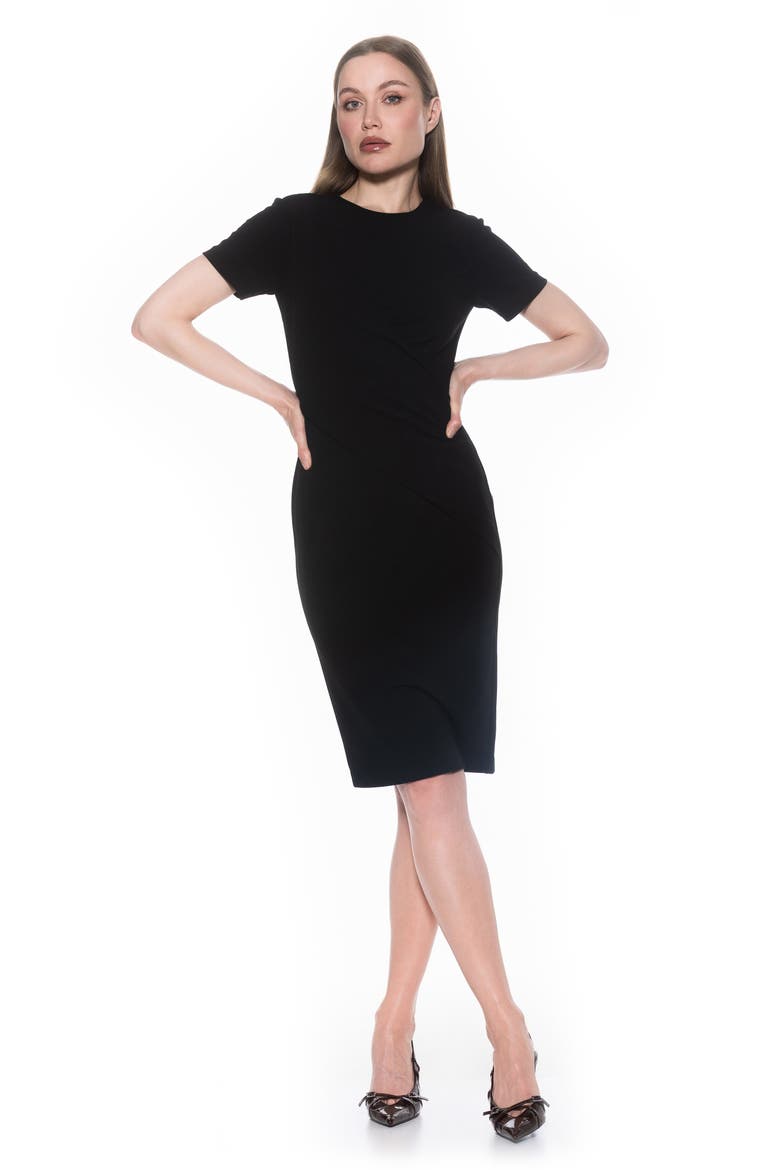 Faith Short Sleeve Sheath Dress, Alternate, color, BLACK