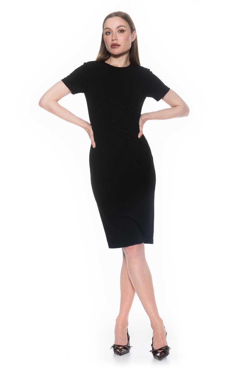 Alexia Admor Faith Short Sleeve Sheath Dress, Alternate, color, Black