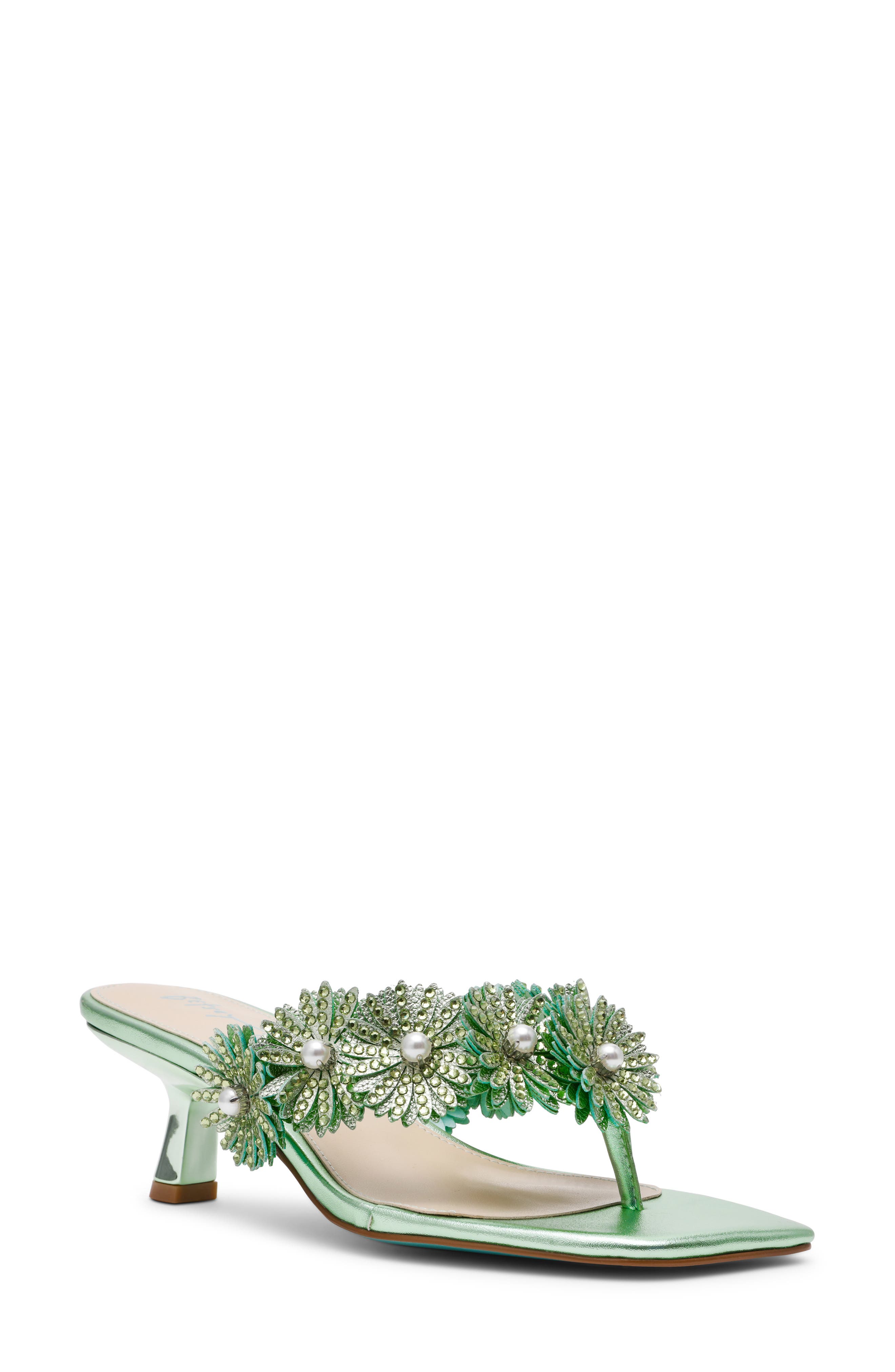 Betsey Johnson Lesli Kitten Heel Sandal, Main, color, Mint