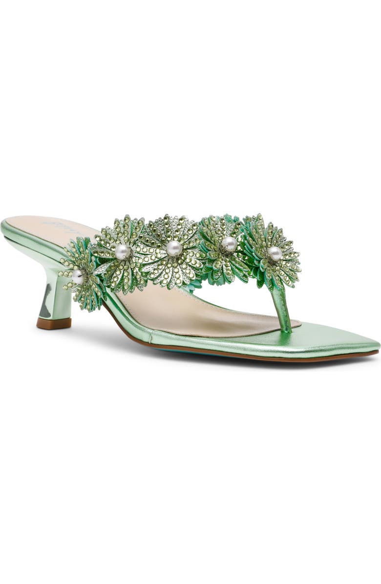 Betsey Johnson Lesli Kitten Heel Sandal, Main, color, Mint