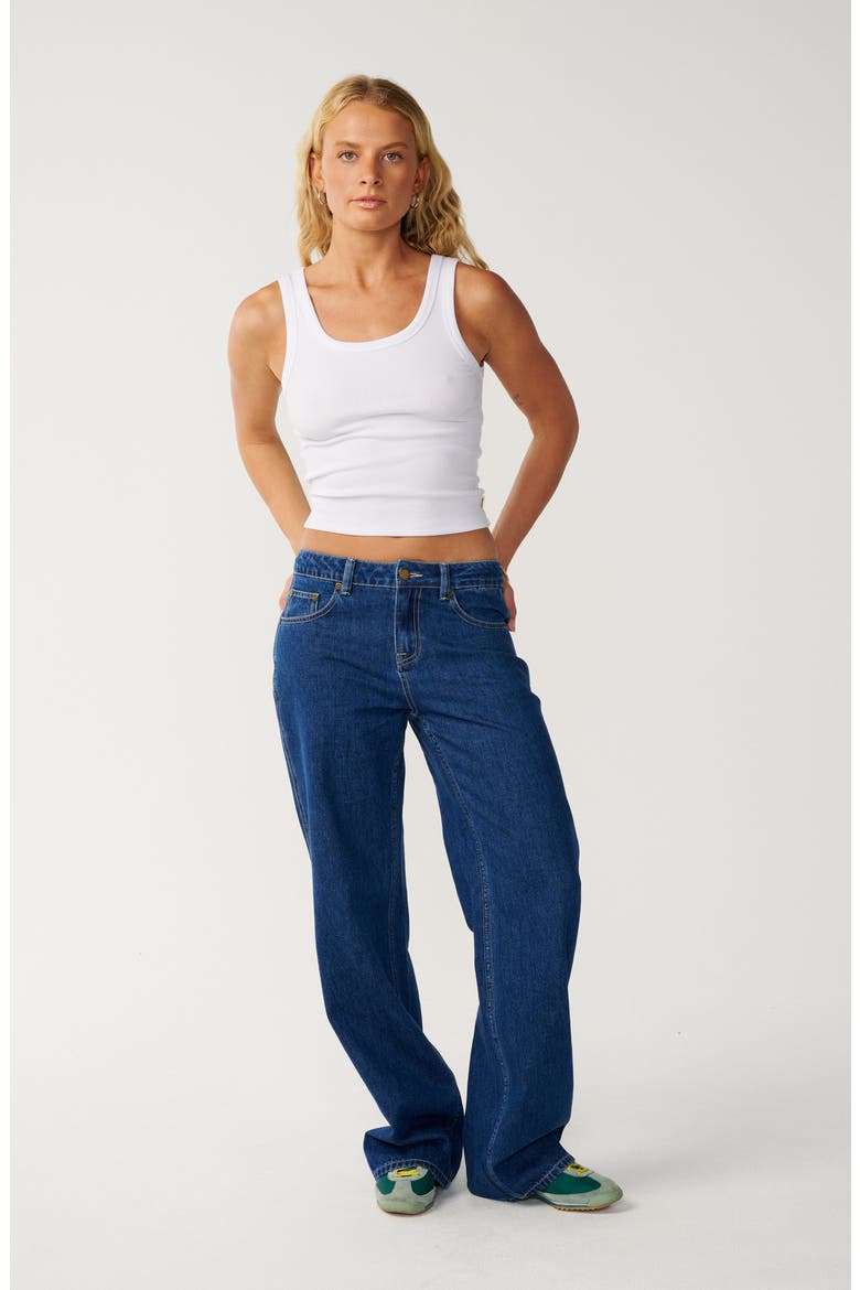 Aggie Low Rise Relaxed Fit Jeans, Alternate, color, MID BLUE
