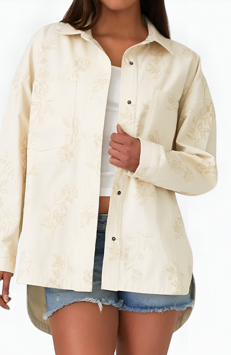 Modenaire Embroidered Cotton Shirt Jacket with Chest Pocket, Alternate, color, 