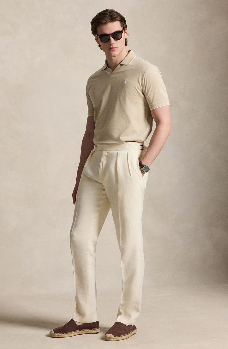 Polo Ralph Lauren Jacquard Mesh Polo Shirt, Alternate, color, Beige