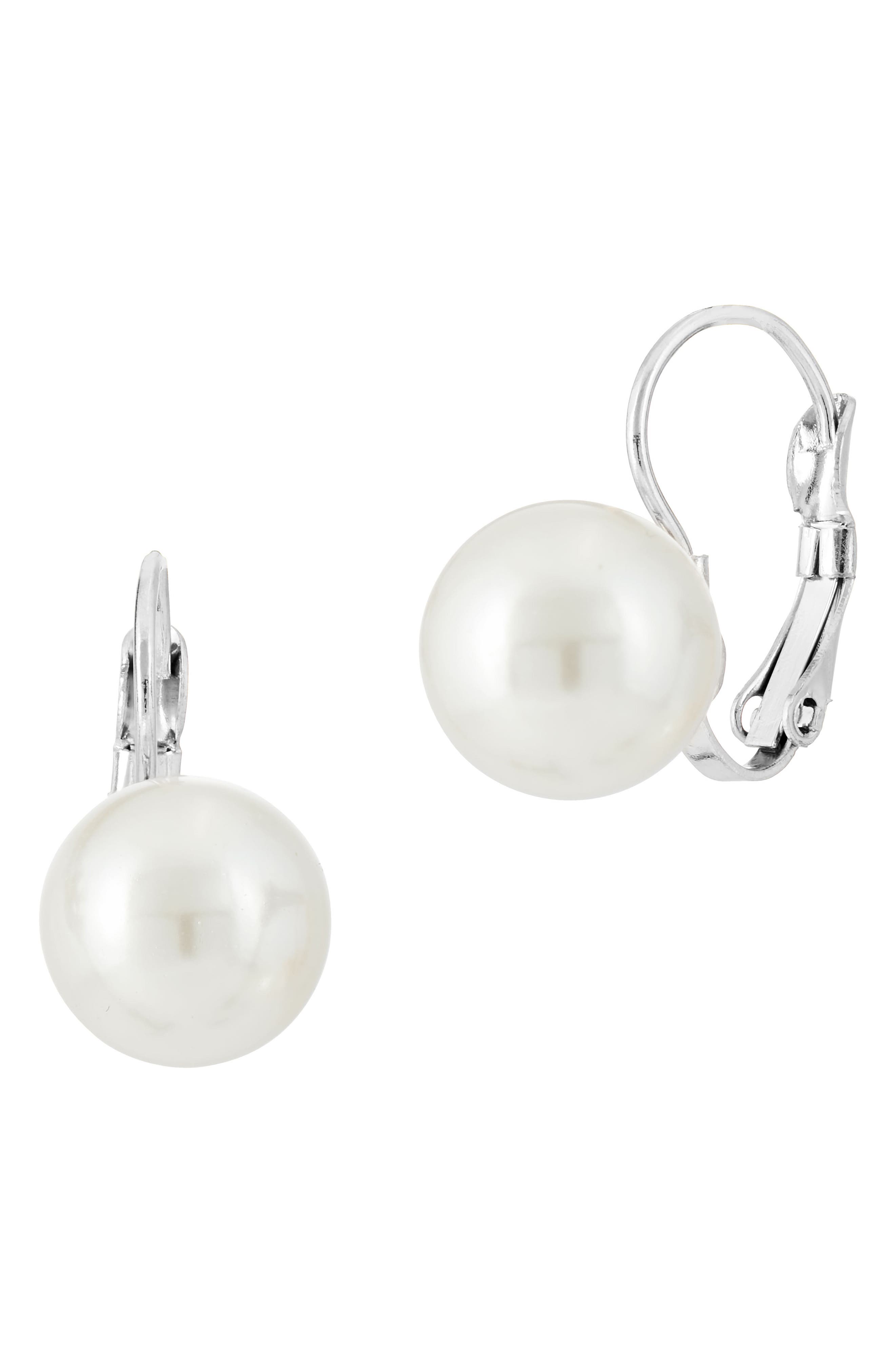 SAVVY CIE JEWELS Imitation Shell Pearl Drop Earrings