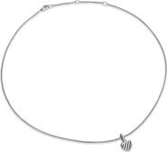 David Yurman Petite Puffy Cable Heart Necklace in Sterling Silver, 7.4mm