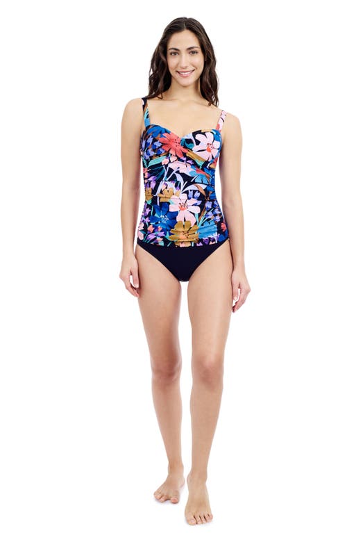 Profile By Gottex Melody Printed Sweetheart Twist Front Tankini In Black Multi