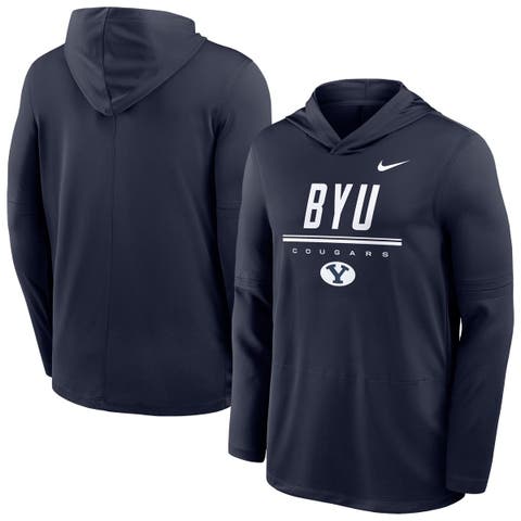 Men's Nike Navy BYU Cougars 2026 Sideline Dri-FIT Lightweight Hooded Top