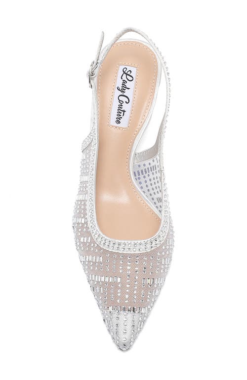 Lady Couture Linda Kitten Heel Slingback Pump In Silver