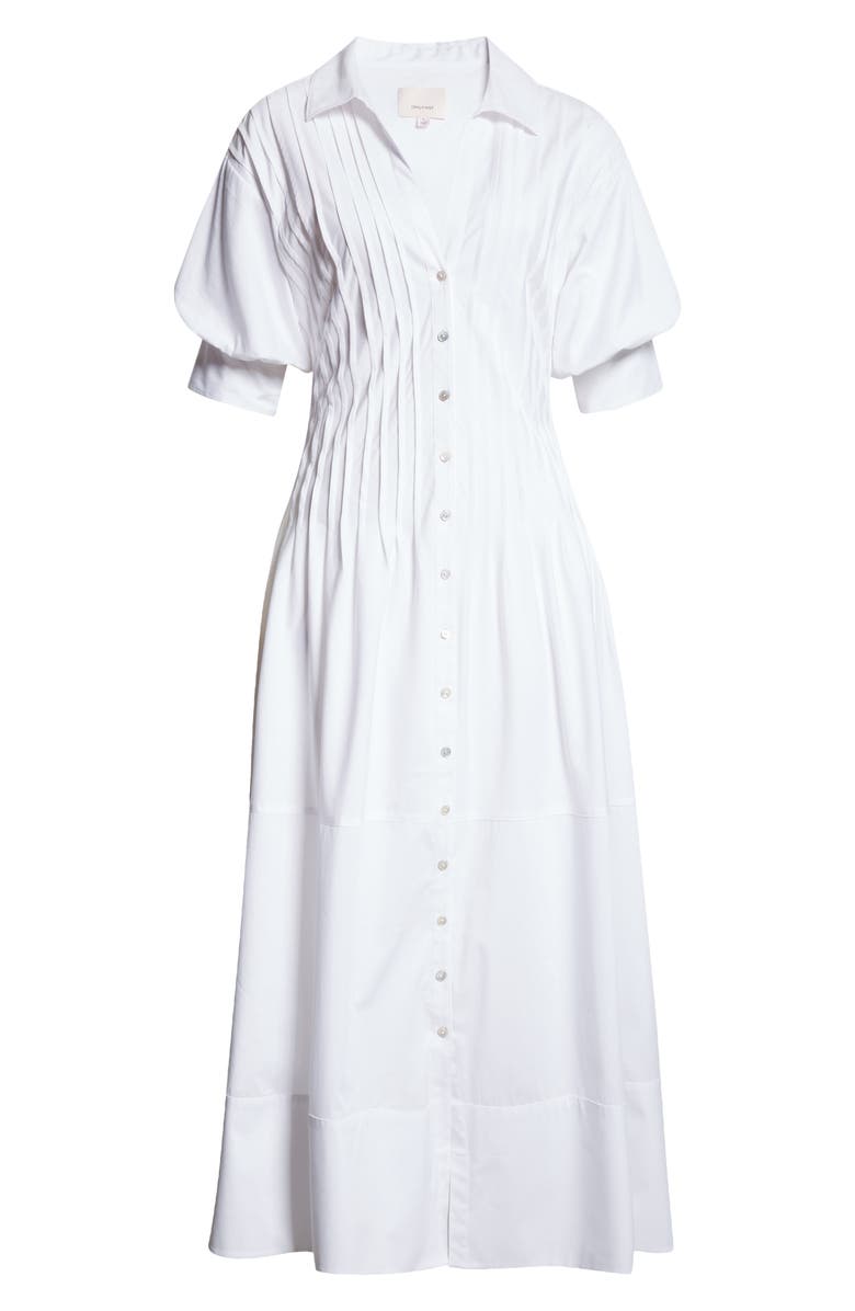 Cinq à Sept Monty Pleated Midi Dress, Alternate, color, White