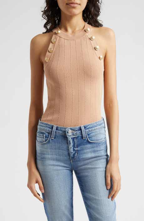 L'AGENCE Rosemary Button Knit Tank