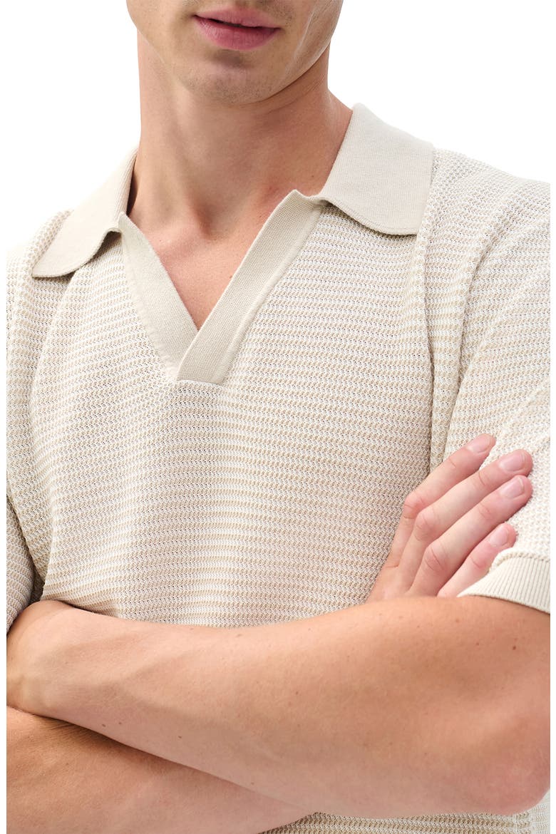 Harvey Chevron Johnny Collar Polo, Alternate, color, DESERT SAND