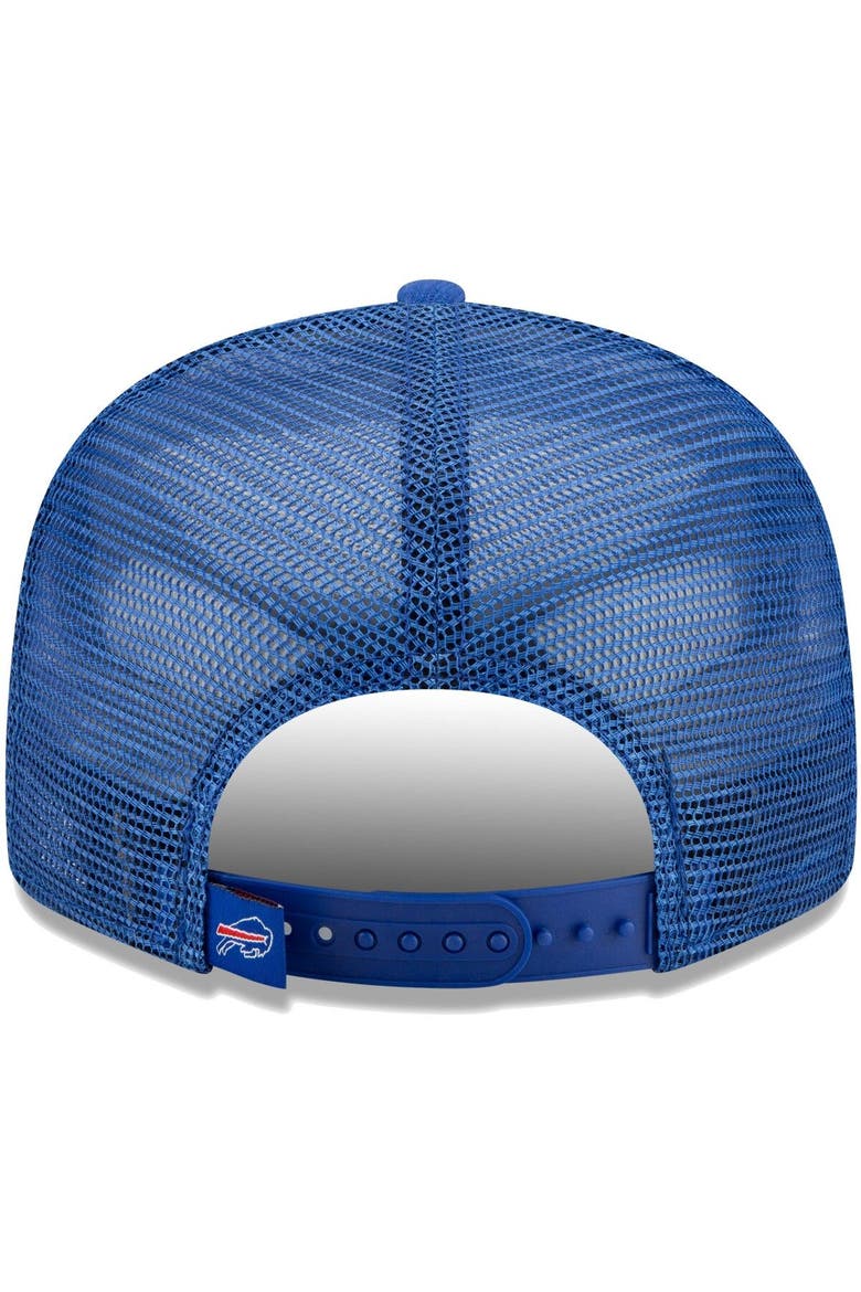 Men's New Era Royal Buffalo Bills Script Trucker 9FIFTY Snapback Hat, Alternate, color, Royal