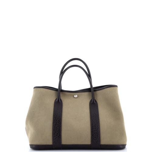Pre-owned Hermes  Hermes Garden Party Tote Toile And Leather 36 In Brown