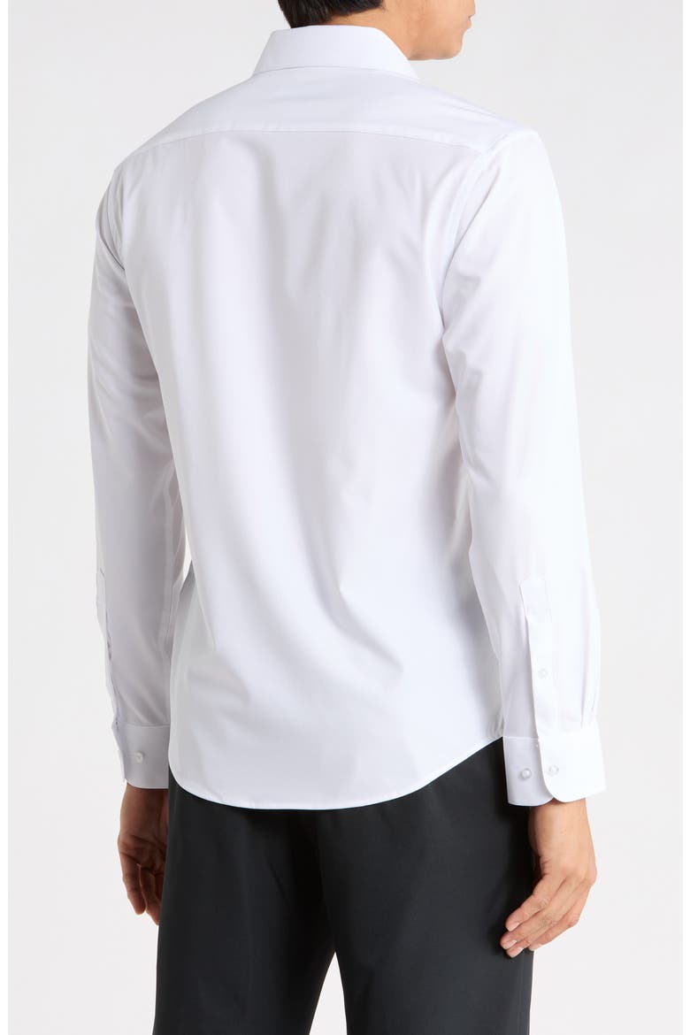 Trim Fit Dobby Check Dress Shirt, Alternate, color, WHITE