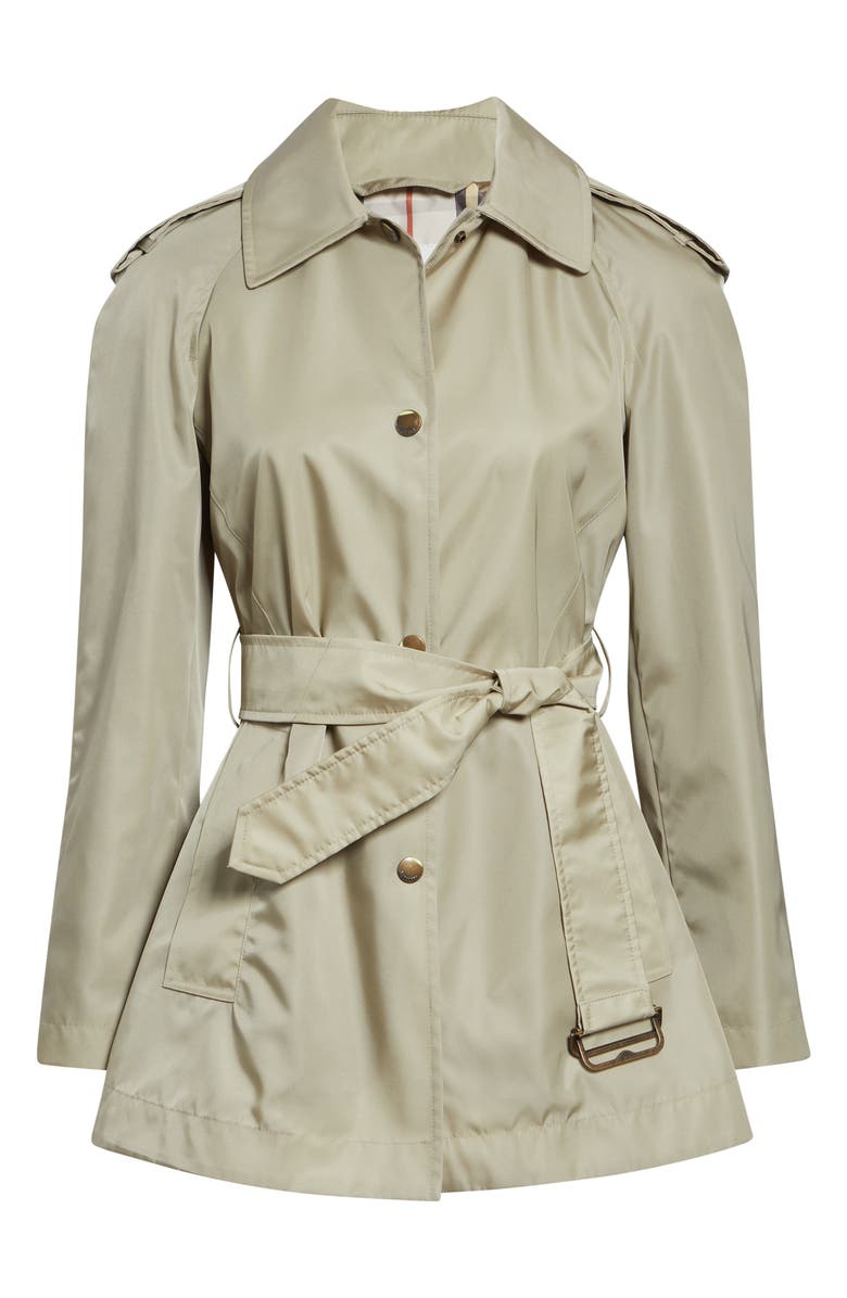 Burberry Tilgate Short Hooded Trench Coat, Main, color, Sparrow Beige
