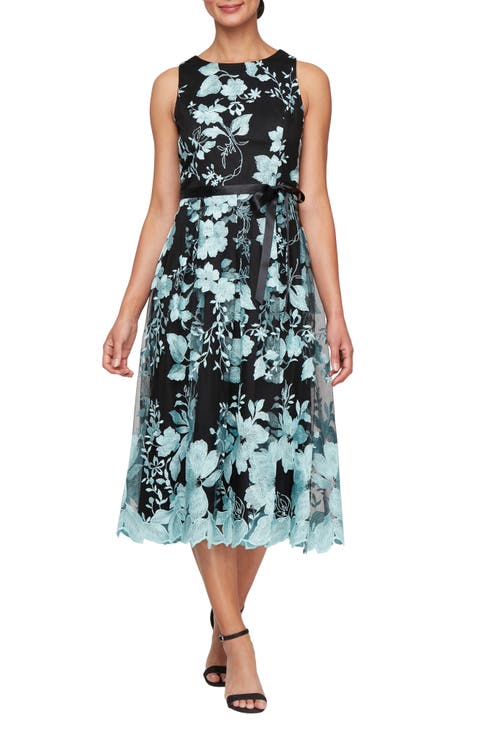 Floral Embroidered Midi Dress