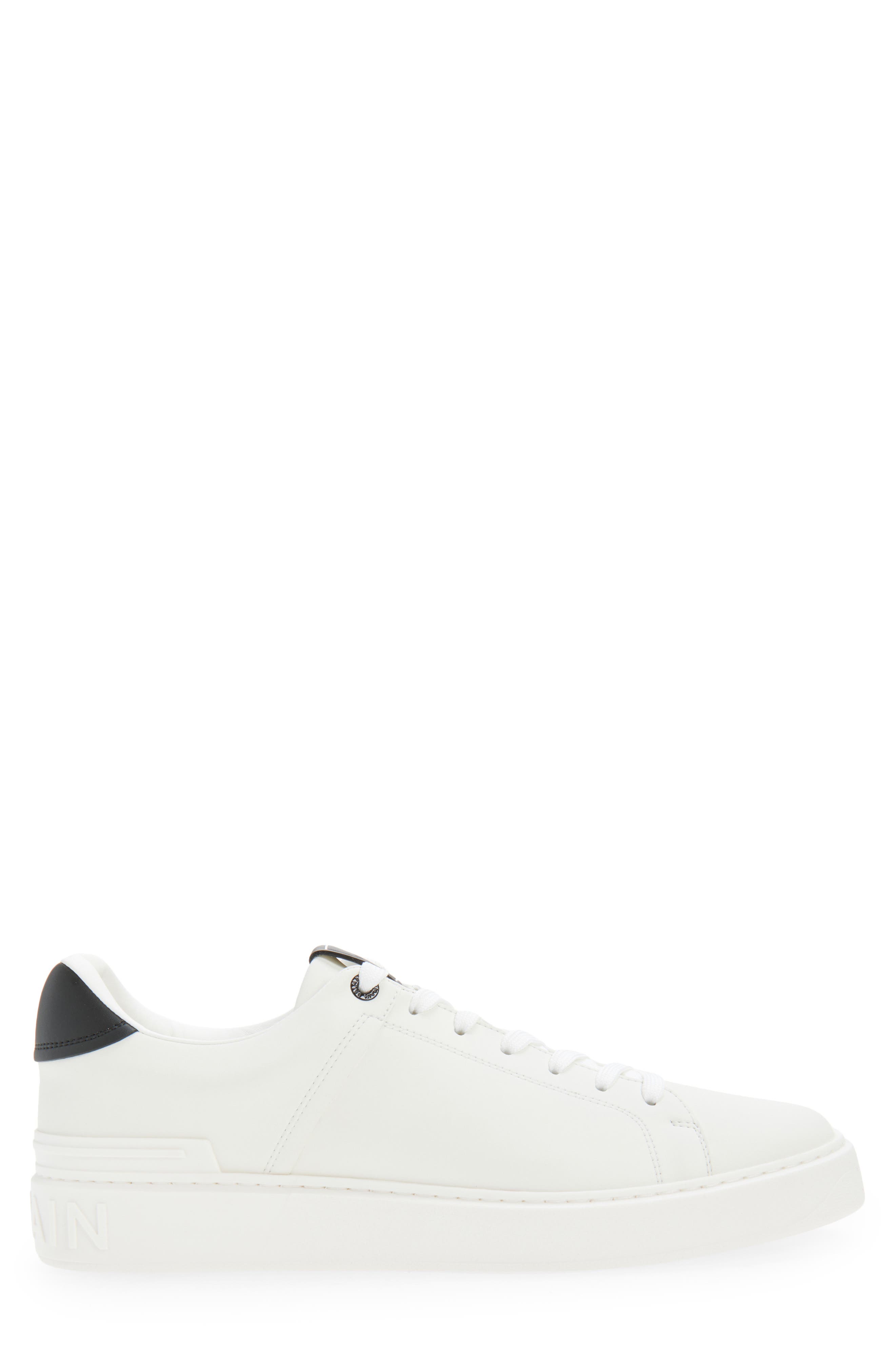 Balmain B-Court Trainer, Alternate, color, White/ Black