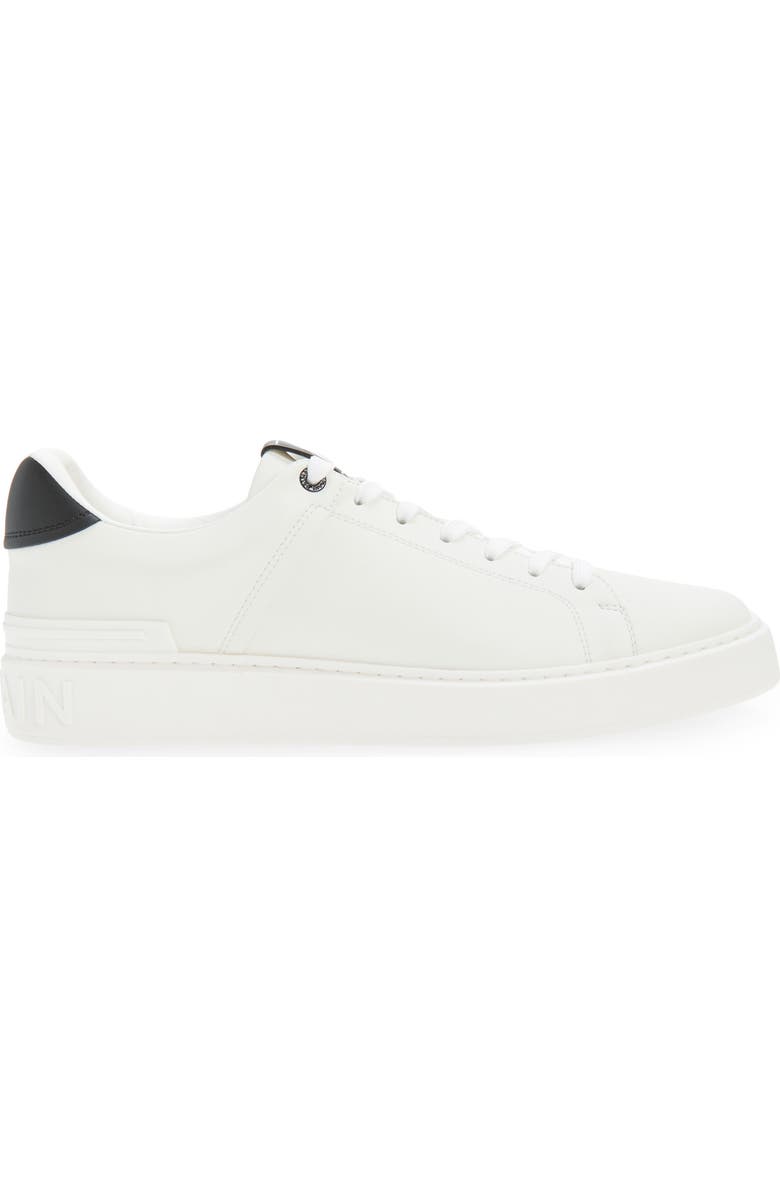 Balmain B-Court Trainer, Alternate, color, White/ Black