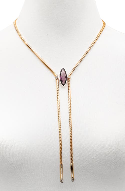 Vince Camuto Crystal Snake Chain Y-necklace In Purple/gold Tone
