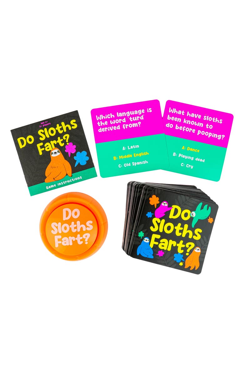 GIFT REPUBLIC Do Sloths Fart? Card Game, Alternate, color, Multi