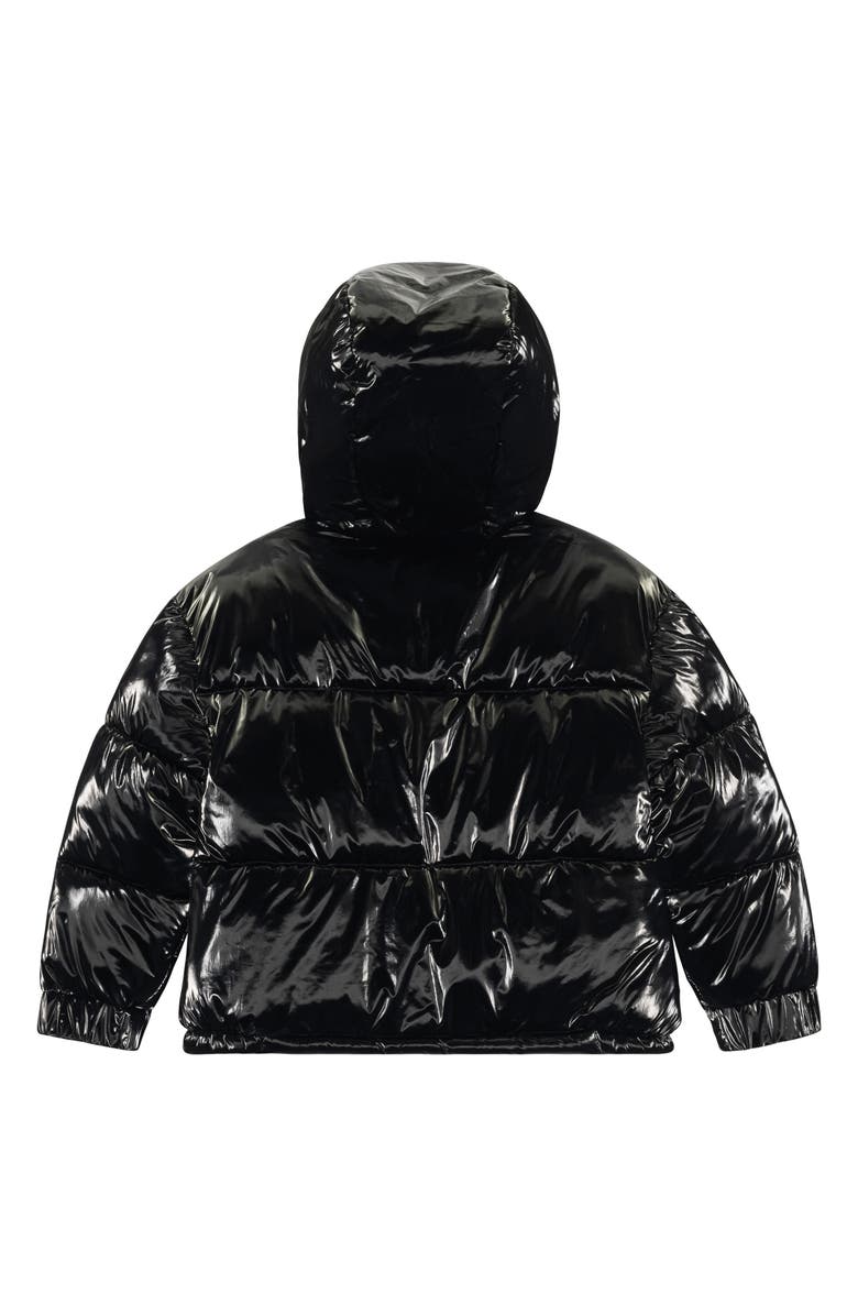 Sam Edelman Kids' Faux Shearling & Shimmer Puffer Jacket, Alternate, color, Black