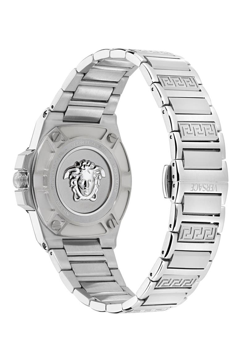 Greca Reaction Bracelet Watch, 38mm, Alternate, color, STAINLESS STEEL
