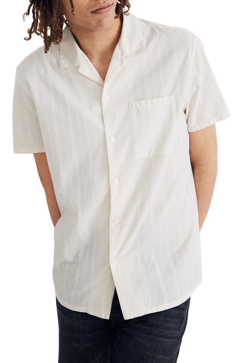 Textured Stripe Easy Camp Shirt, Main, color, DOBBY DOT STRIPE LIGHTHOUSE