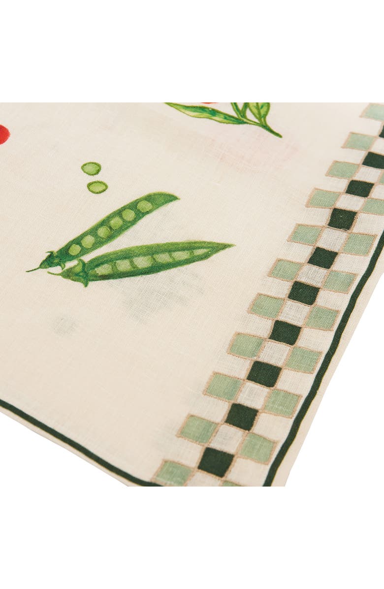 MISETTE Still Life Linen Table Runner, Alternate, color, Green Checker