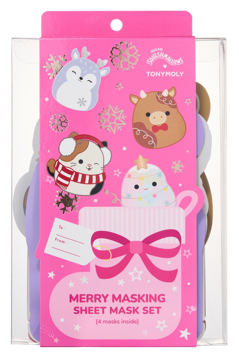Squishmallows x TONYMOLY Merry Masking 4-Piece Sheet Mask Set, Main, color, NO COLOR