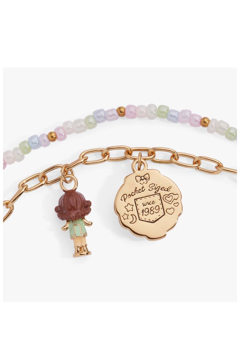 Polly Pocket 2 Row Charm Bracelet, Alternate, color, Gold