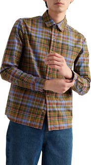 Seasalt Cornwall Goosander Plaid Organic Cotton Twill Button-Up Shirt