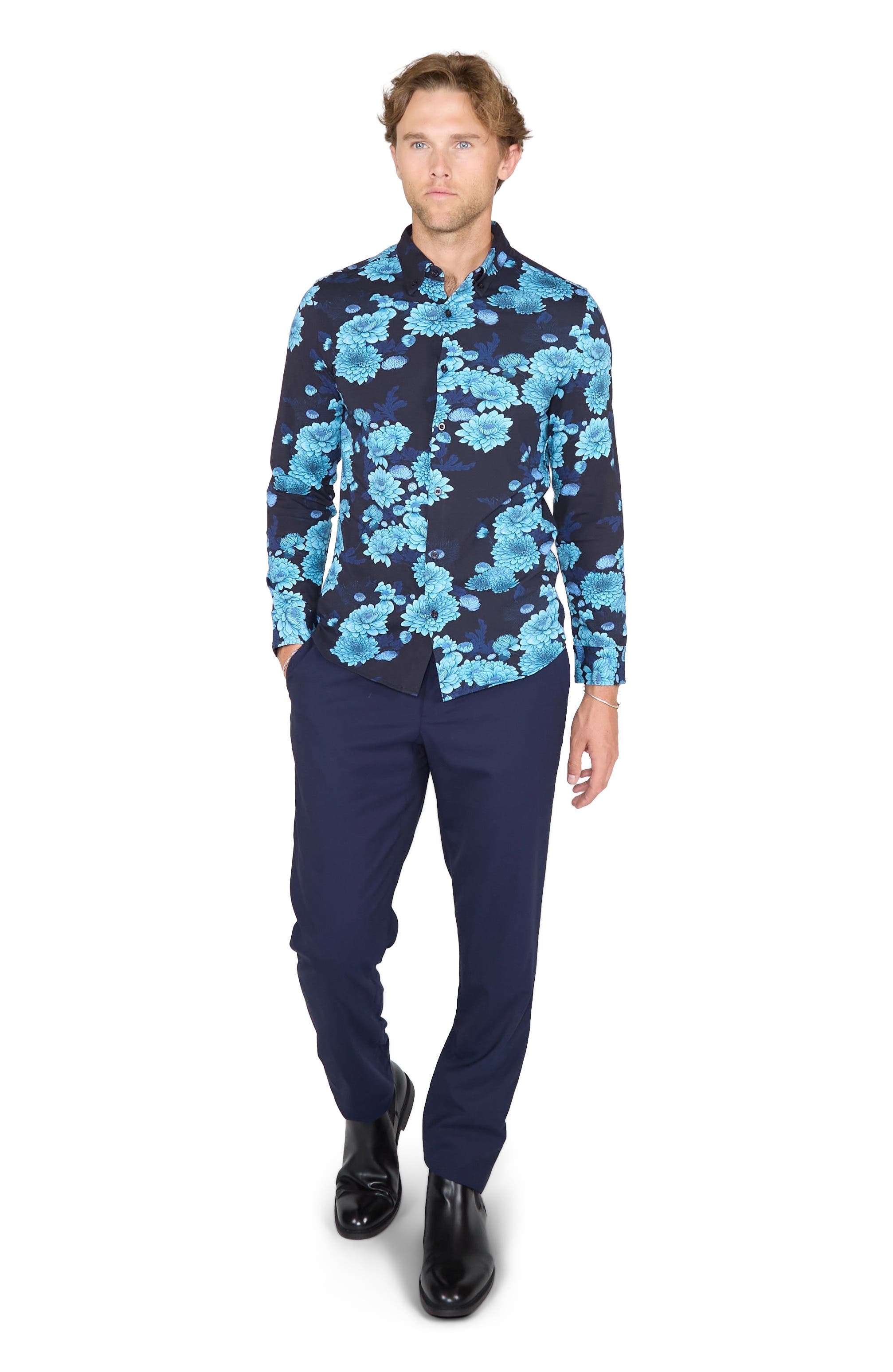 selected Serious Floral Navy