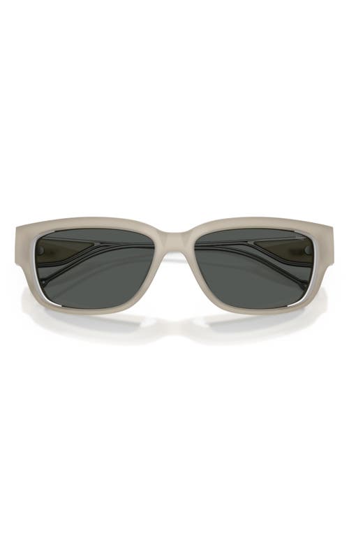 Diesel ® Geck-d 56mm Rectangular Sunglasses In White Mily/dark Grey