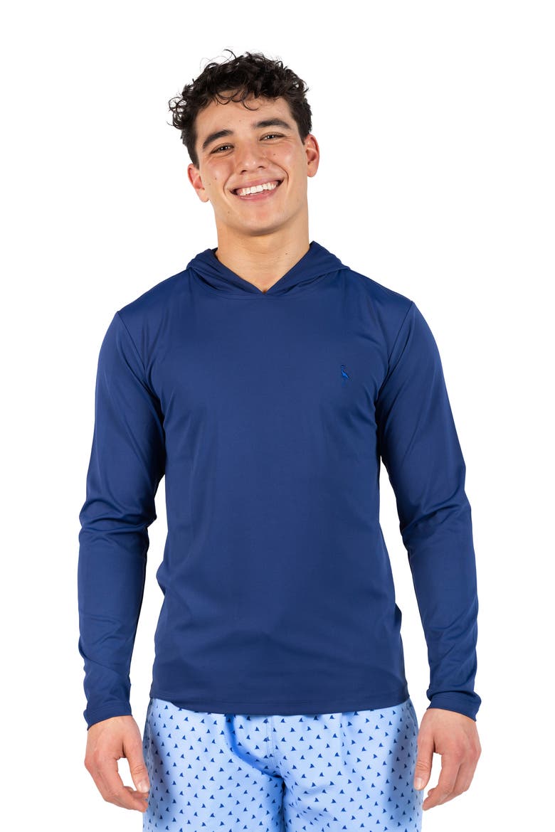 SPF 30+ Long Sleeve Hooded Rashguard, Alternate, color, NAVY