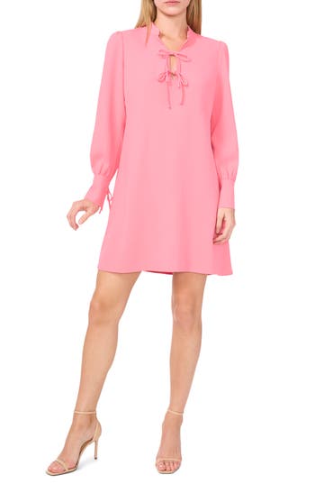CECE CECE TIE DETAIL LONG SLEEVE DRESS